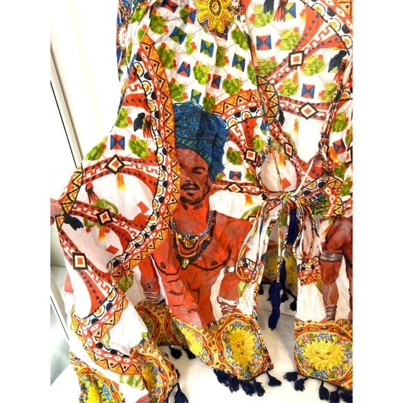 Antica Sartoria Giacomo Cinque open front Art to wear ONE SIZE Poncho Mumu - Picture 4 of 8